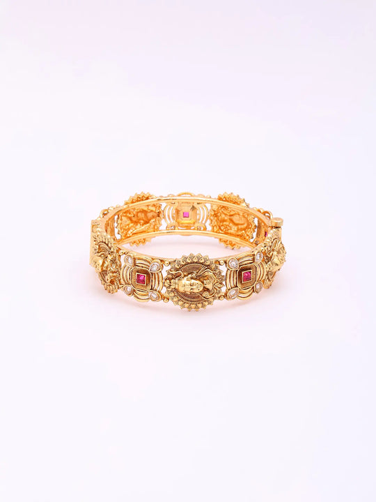 Lord Shiva Carved Copper Openable Kada Bangles (Pair)