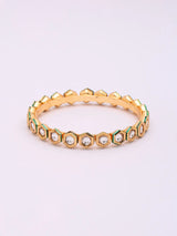 Honeycomb Polki Brass Bangles Set of Four