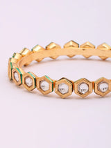 Honeycomb Polki Brass Bangles Set of Four