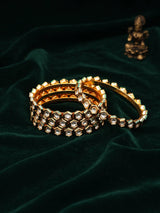 Honeycomb Polki Brass Bangles Set of Four