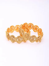 Goddess Lakshmi Temple Antique Gold Openable Bangles Pair