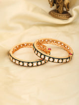 Polki Studded Brass Openable Bangles Pair