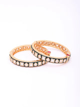 Polki Studded Brass Openable Bangles Pair