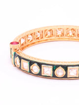 Polki Studded Brass Openable Bangles Pair