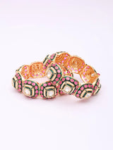 Meenakari Stone Studded Brass Openable Bangles Pair