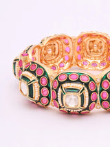 Meenakari Stone Studded Brass Openable Bangles Pair