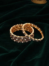 Polki and Meenakari Brass Bangles with Enamel Work, Set of 4
