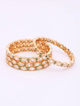 Polki and Meenakari Brass Bangles with Enamel Work, Set of 4