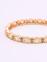 Polki and Meenakari Brass Bangles with Enamel Work, Set of 4