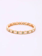 Polki and Meenakari Brass Bangles with Enamel Work, Set of 4