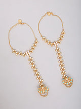 Pastel Bead and Kundan Bridal Jewellery Set in Brass