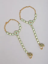 Emerald Green Kundan Bridal Jewellery Set with Pearl Drops