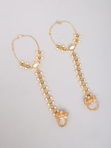Oval Kundan Bridal Set with Nath, Maang Tikka and Hathphool