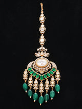 Kundan and Emerald Green Drop Bridal Jewellery Set