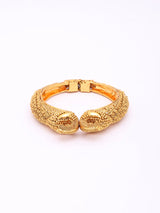 Carved Peacock Openable Brass Kada Bangles (Pair)