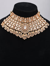 Kundan Bridal Choker Set with Maang Tikka and Hathphool