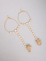 Kundan Bridal Choker Set with Maang Tikka and Hathphool