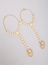 Floral Teardrop Brass Bridal Set with Green Bead Drops
