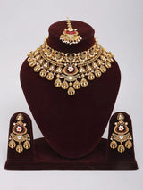 Floral Peacock Bridal Choker Set with Earrings and Maang Tikka