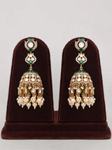 Emerald Green Polki Bridal Choker Set with Earrings and Maang Tikka