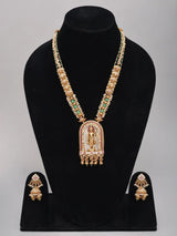 Lord Rama Temple Kundan Necklace and Earring Set