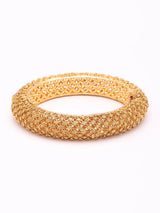 Filigree Work Gold Finish Brass Openable Bangles Set of Two