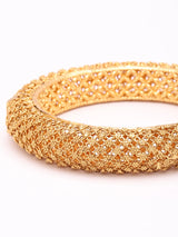 Filigree Work Gold Finish Brass Openable Bangles Set of Two