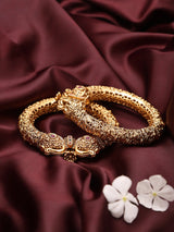 Antique Temple Carved Openable Brass Bridal Kada Bangles