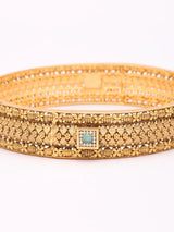 Antique Finish Kundan Openable Brass Bangle