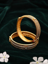 Antique Finish Kundan Openable Brass Bangle