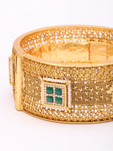 Kundan Jali Work Gold Plated Brass Openable Bangles (Set of 2)