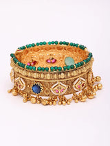 Kundan and Ghungroo Brass Bridal Bangles (Pair)
