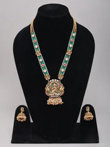 Goddess Lakshmi Kundan Temple Necklace and Earring Set
