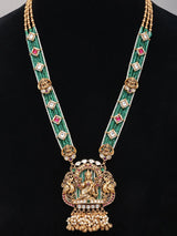 Goddess Lakshmi Kundan Temple Necklace and Earring Set