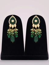 Green Meenakari Kundan Multi-Strand Choker Set with Maang Tikka
