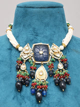 Multistrand Kundan Choker Set with Maang Tikka and Earrings