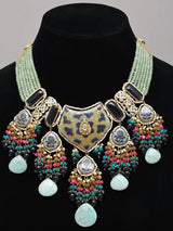 Meenakari Kundan Bridal Necklace Set with Earrings