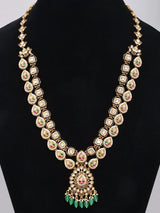 Green Bead Teardrop Bridal Set with Haathphool and Nath