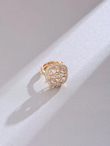 Square Polki Ring with Green and Pink Centre Stone