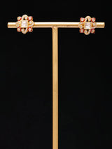 Kundan Stone Studded Gold Tone Sterling Silver Stud Earrings