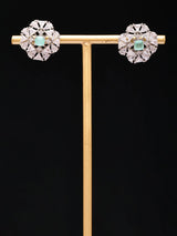 Floral Zircon Studded Sterling Silver Earrings