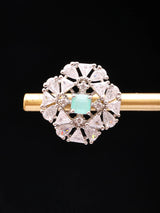 Floral Zircon Studded Sterling Silver Earrings