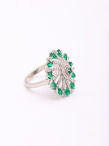 Floral Zircon Sterling Silver Ring