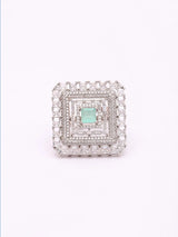 Concentric Square Geometric Sterling Silver Ring