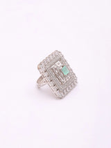Concentric Square Geometric Sterling Silver Ring