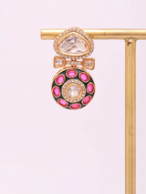 Kundan Stone Studded Sterling Silver Earrings