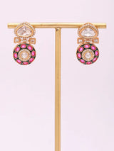 Kundan Stone Studded Sterling Silver Earrings