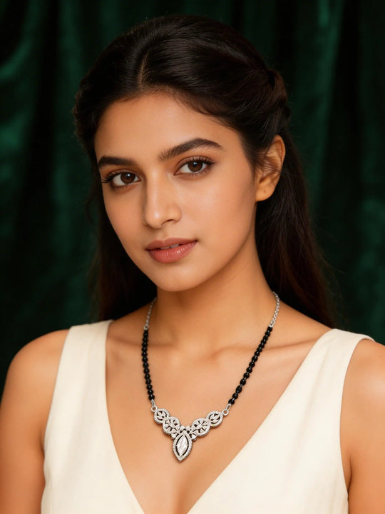 Marquise Zircon Sterling Silver Mangalsutra