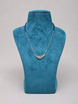 Curved Floral Zircon Sterling Silver Mangalsutra Necklace