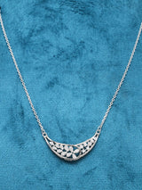 Curved Floral Zircon Sterling Silver Mangalsutra Necklace